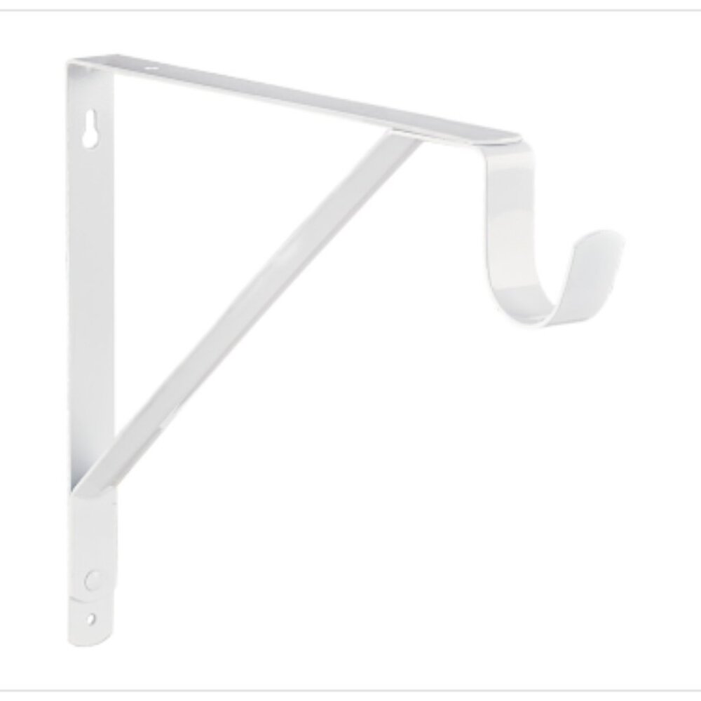 3x Heavy-Duty Shelf and Rod Support Bracket - Metal - White - 11-in L x 10-in